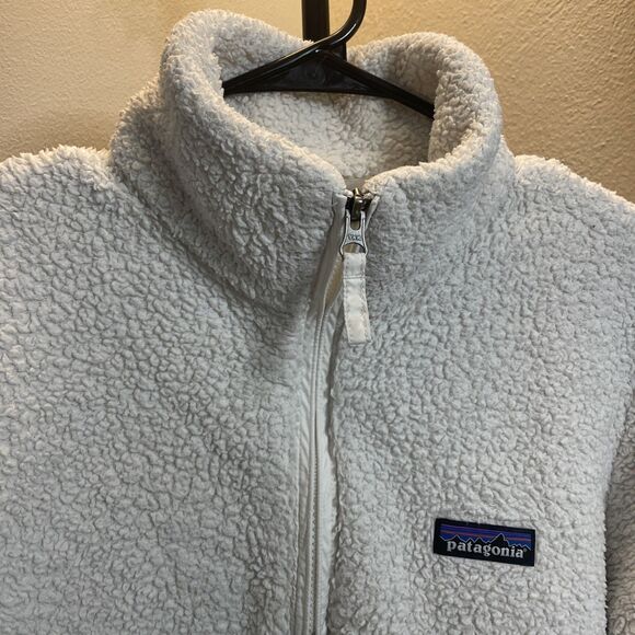Patagonia Women Worn Wear 1/4 Zip Sherpa Pullover Sweater Sz Medium Ivory - Picture 3 of 8